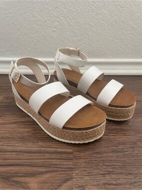 White Gladiator Espadrille Sandals with Ankle Strap